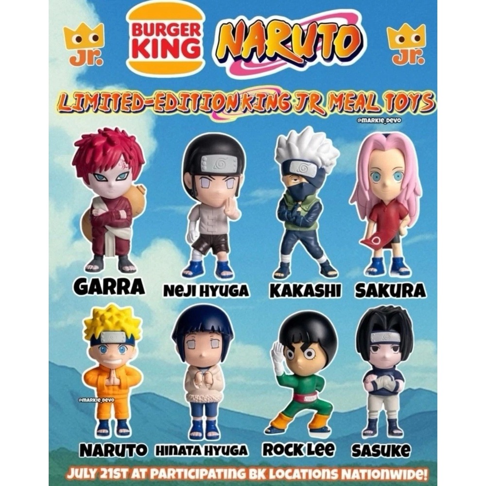 Naruto 2025 Burger King Toys - complete set of 8 - BRAND NEW SEALED